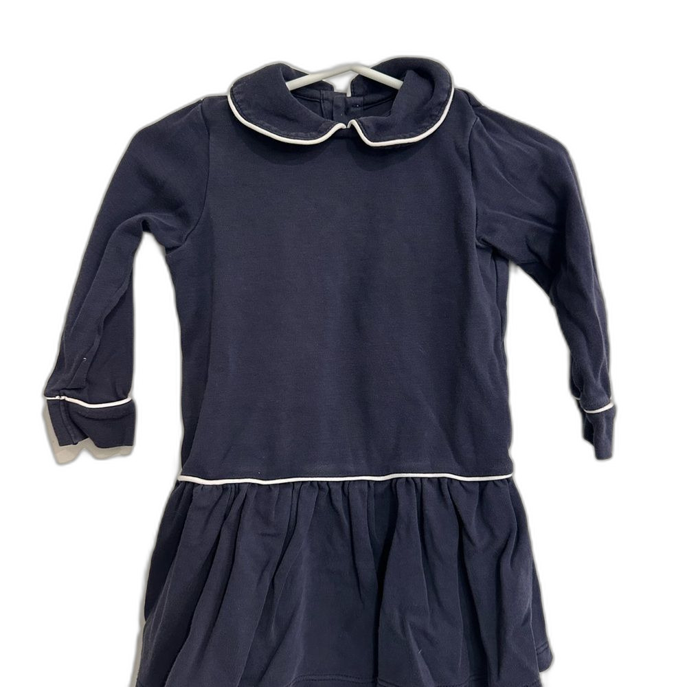 Lila and Hayes Chic Navy Kids Dress with White Accents